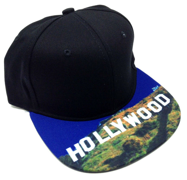 Black Sublimated Print Bill Strapback Hat
