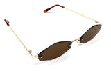 Slim Rimless Classic Hexagon Luxury Geometric Sunglasses