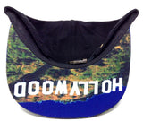 Black Sublimated Print Bill Strapback Hat