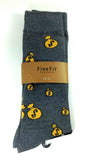 Fine Fit Casual Novelty Pattern Knit Crew Socks