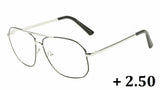Elite Classic Casual Square Luxury Pilot Aviator Readers Reading Glasses