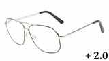 Elite Classic Casual Square Luxury Pilot Aviator Readers Reading Glasses