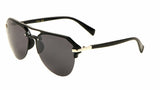 Luxury Half Rim Retro Pilot Aviator Sunglasses