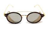 Round Circle Steampunk Aviator Sunglasses w/Mesh Side Shield Wind Guard