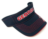 University Of Georgia Bulldogs Text Logo Black Sun Visor Hat