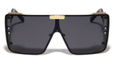 XL Oversized One Piece Floating Lens Shield Aviator Luxury Sunglasses