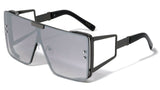 XL Oversized One Piece Floating Lens Shield Aviator Luxury Sunglasses