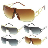 Gazelle Hustler Flat Top Oversized Luxury Shield Aviator Sunglasses