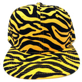 Orange & Black Striped Tiger Print Snapback