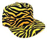 Orange & Black Striped Tiger Print Snapback