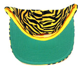 Orange & Black Striped Tiger Print Snapback