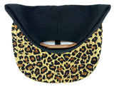 2 Tone Black Crown & Cheetah / Leopard Print Bill Snapback