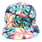 Bright Multicolor Hibiscus Hawaiian All Over Floral Print Snapback