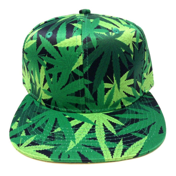 Marijuana Weed Leaf All Over Print Floral Snapback