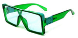 Oversized Square One Piece Shield Lens Luxury Aviator Sunglasses