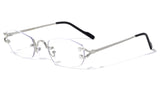 Savant Slim Rimless Geometric Oval Aviator Sunglasses