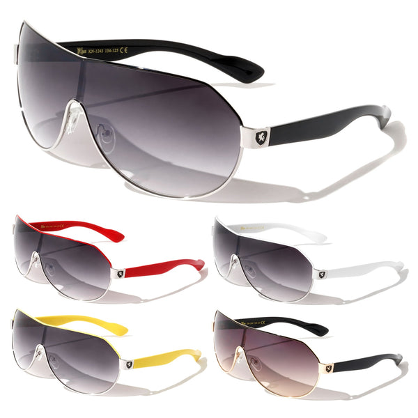Khan Sport One Piece Shield Lens Wrap Around Aviator Luxury Sunglasses
