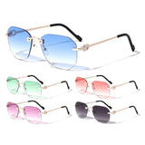Bowie Rimless Square Sport Pilot Aviator Sunglasses
