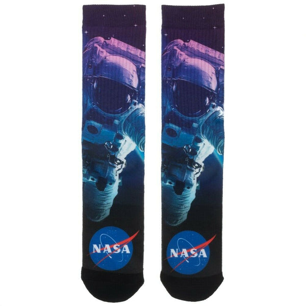 Nasa Spaceman Astronaut Outer Space Premium Sublimated All Over Print Men's Crew Socks