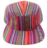 Tribal Native American Mixed Prints Fabric 5 Panel Strapback Camper Hat