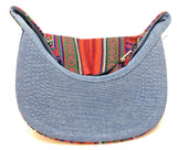 Tribal Native American Mixed Prints Fabric 5 Panel Strapback Camper Hat