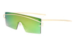 Flat Top Futuristic Oversized Wide One Piece Shield Sunglasses