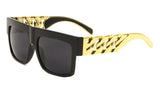 Oversized Flat Top Square Chain Arms Hip Hop Sunglasses
