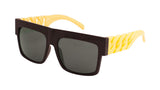 Oversized Flat Top Square Chain Arms Hip Hop Sunglasses