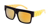 Oversized Flat Top Square Chain Arms Hip Hop Sunglasses
