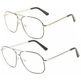 Elite Classic Casual Square Luxury Pilot Aviator Readers Reading Glasses