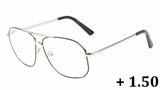 Elite Classic Casual Square Luxury Pilot Aviator Readers Reading Glasses