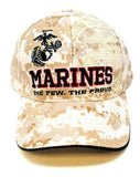 United States Marine Corps Digital Desert Camo Text Logo Adjustable Hat