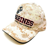 United States Marine Corps Digital Desert Camo Text Logo Adjustable Hat