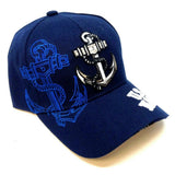 US United States Navy 3D Anchor Logo Blue Adjustable Hat
