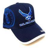United States Air Force 3D Wings Logo Blue Adjustable Hat