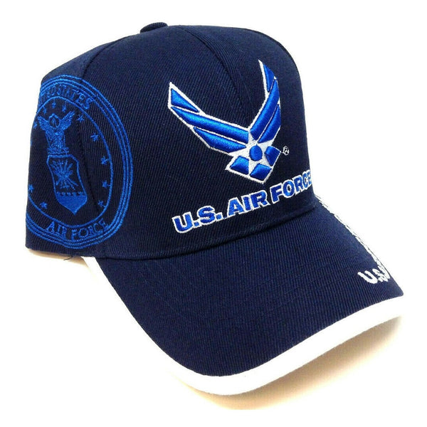 United States Air Force 3D Wings Logo Blue Adjustable Hat