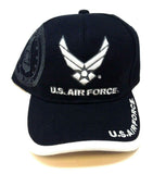 United States Air Force 3D Wings Logo Black Adjustable Hat