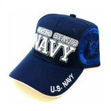 United States Navy 3D Text Blue Adjustable Hat