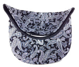 Paisley Bandana Grey & Black All Over Print Floral Snapback