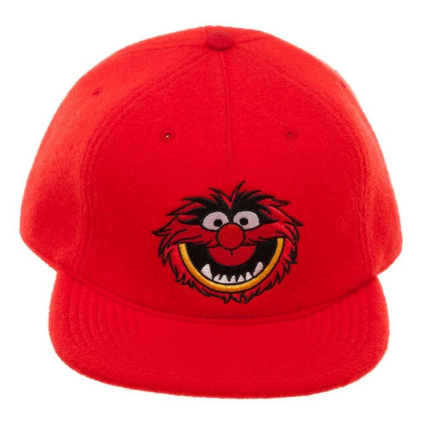 Disney The Muppets Animal Face Red Faux Mohair Flat Bill Snapback