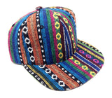 Blue Multicolor Striped Aztec / Navajo All Over Print Snapback