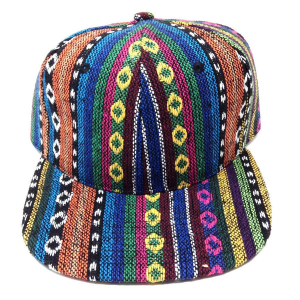 Blue Multicolor Striped Aztec / Navajo All Over Print Snapback