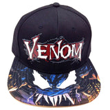 Marvel Comics Venom 3D Text Rubber Logo Sublimated Bill Snapback