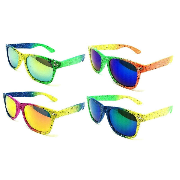 Cowabunga Neon Splatter Classic Square Retro Sunglasses