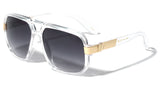 Gazelle Swag Square Oversized Hip Hop Luxury Aviator Sunglasses