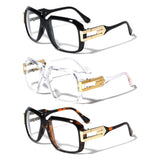 Cosa Nostra Gazelle Square Oversized Hip Hop Aviator Sunglasses w/ Clear Lenses