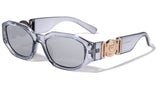 Slim Oval Gold Tiger Medallion Luxury Biggie Sunglasses