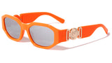 Slim Oval Gold Tiger Medallion Luxury Biggie Sunglasses