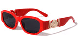 Slim Oval Gold Tiger Medallion Luxury Biggie Sunglasses