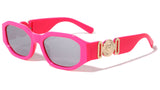 Slim Oval Gold Tiger Medallion Luxury Biggie Sunglasses